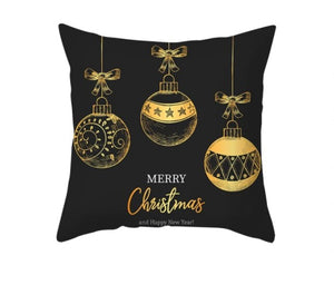 Christmas Black Snowflake Cushion Cover