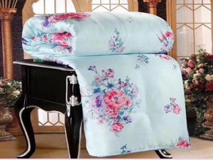 Mulberry Silk Floral Comforter with Bamboo Jacquard Cover