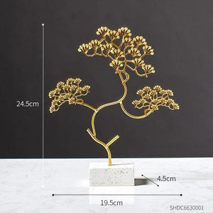 Feng Shui Metal Lucky Tree Statues Home Decor