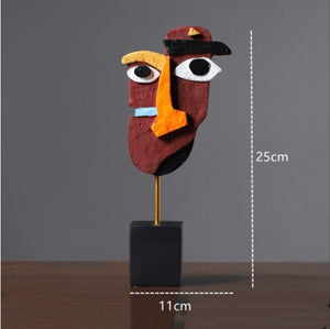 Abstract Face Craft Bookshelf Office/Home Decoration