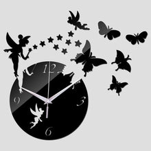 Load image into Gallery viewer, Butterfly and Stars Acrylic Wall Clock