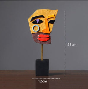 Abstract Face Craft Bookshelf Office/Home Decoration