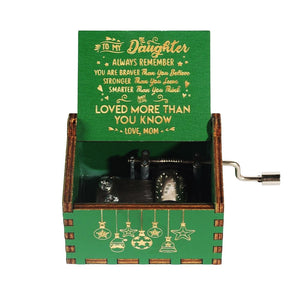 Merry Christmas Wooden Crank Music Box