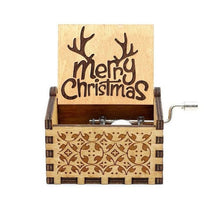 Load image into Gallery viewer, Merry Christmas Wooden Crank Music Box