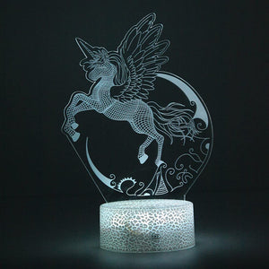 USB LED Unicorn 3D Lamp Acrylic Christmas Gift