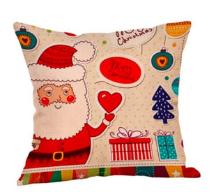 New Christmas Gifts Santa Linen Pillowcase and Cushion Cover