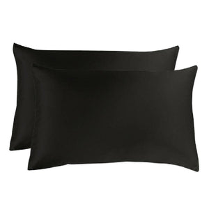 Two Silky Silk Feel Standard Pillowcases Pillow Cases 48 x 73cm JaydeeBedding