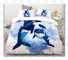 Load image into Gallery viewer, Blue Dolphin 3D Print Bedding Set
