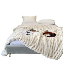 Load image into Gallery viewer, Faux Rabbit Fur Throw Blanket