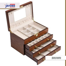 Load image into Gallery viewer, Wooden Jewelry Organizer Cabinet Mirror Casket