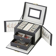 Load image into Gallery viewer, PU Leather Jewelry Box with Side Cabinets