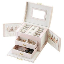 Load image into Gallery viewer, PU Leather Jewelry Box with Side Cabinets