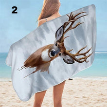 Load image into Gallery viewer, Reindeer Microfiber Beach/Bath Towel
