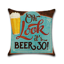 Load image into Gallery viewer, Sofa Beer Retro Style Cushion Cover Pillowcase