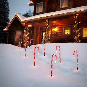 Solar LED Lamp Christmas Decor Lawn Candy Cane Lights
