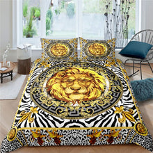 Load image into Gallery viewer, 3D Golden Printed Lion Quilt Cover Set-jaydeebedding