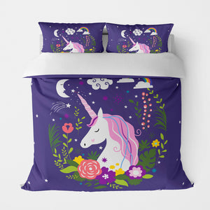 Purple Unicorn Ultra Soft Quilt Cover Set