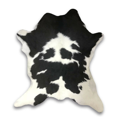 Real Calfskin Rug Black and White Size 28 x 32 Inches, Top Quality