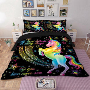 Colorful Unicorn Quilt Cover Set  