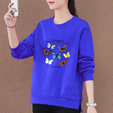 Load image into Gallery viewer, 100 cotton plus size loose sweater women's autumn and winter 2022 new letter printed round neck pullover split jacket