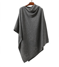 Load image into Gallery viewer, 100%  Mongolian Cashmere Knitted Rhinestone Cape JaydeeBedding
