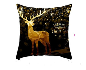 Christmas Black Snowflake Cushion Cover