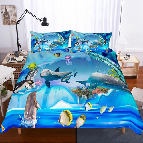 3D Print Dolphin Quilt Cover Set JaydeeBedding