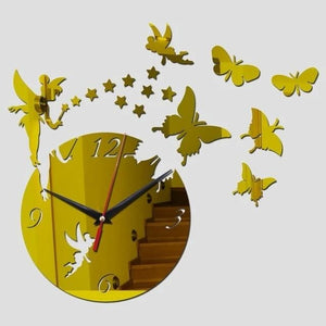Butterfly and Stars Acrylic Wall Clock