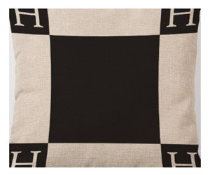 Retro H Linen square size 45x45cm Cushion Cover