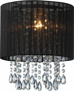 Black Organza & Hanging Beaded Ceiling Lampshade JaydeeBedding