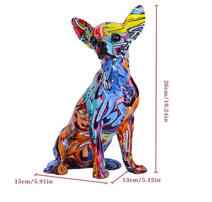 Colorful Chihuahua Dog Statue Home Decor