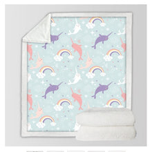 Load image into Gallery viewer, Dolphin Plush Blanket