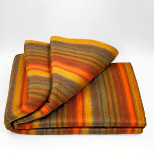 Golden Striped Orange Alpaca Wool Blanket - 248x170cm Jaydee Bedding