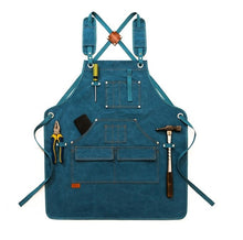 Load image into Gallery viewer, Cross-Back Straps Adjustable Apron with Tool Pockets