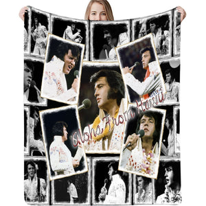 3D Elvis Presley Print Lightweight Flannel Blanket