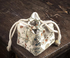 Chinese Style Retro Tea Set Storage Hand Bag