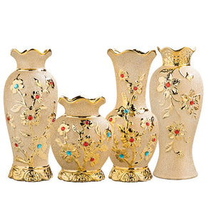 Europe Gold Ceramic Vase Home Decor