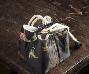 Chinese Style Retro Tea Set Storage Hand Bag