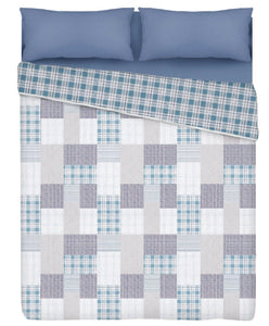 Luxury Quilted Reversible Bedspread/Coverlet+ Matching Fabric Bag 4pcs Patchblue JaydeeBedding