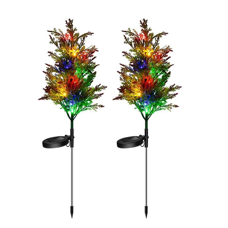 2pcs Solar Multi-Color Christmas Tree Light