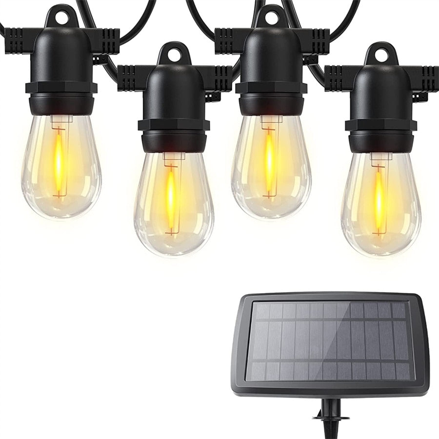 15 Bulbs Commercial Grade S14 Solar String Light Outdoor