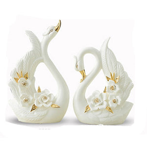 A Pair White Swan Lovers Home Decor
