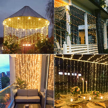 Load image into Gallery viewer, 3M 300LED Solar Christmas Fairy Curtain Lights