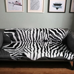 Faux Zebra Print Living Room Rug