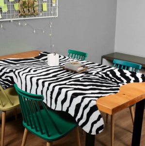 Faux Zebra Print Living Room Rug