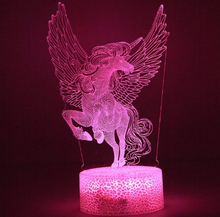 Load image into Gallery viewer, USB LED Unicorn 3D Lamp Acrylic Christmas Gift