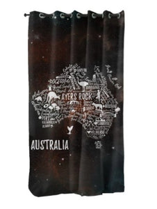 1Piece Australia Map Blackout Window Curtain