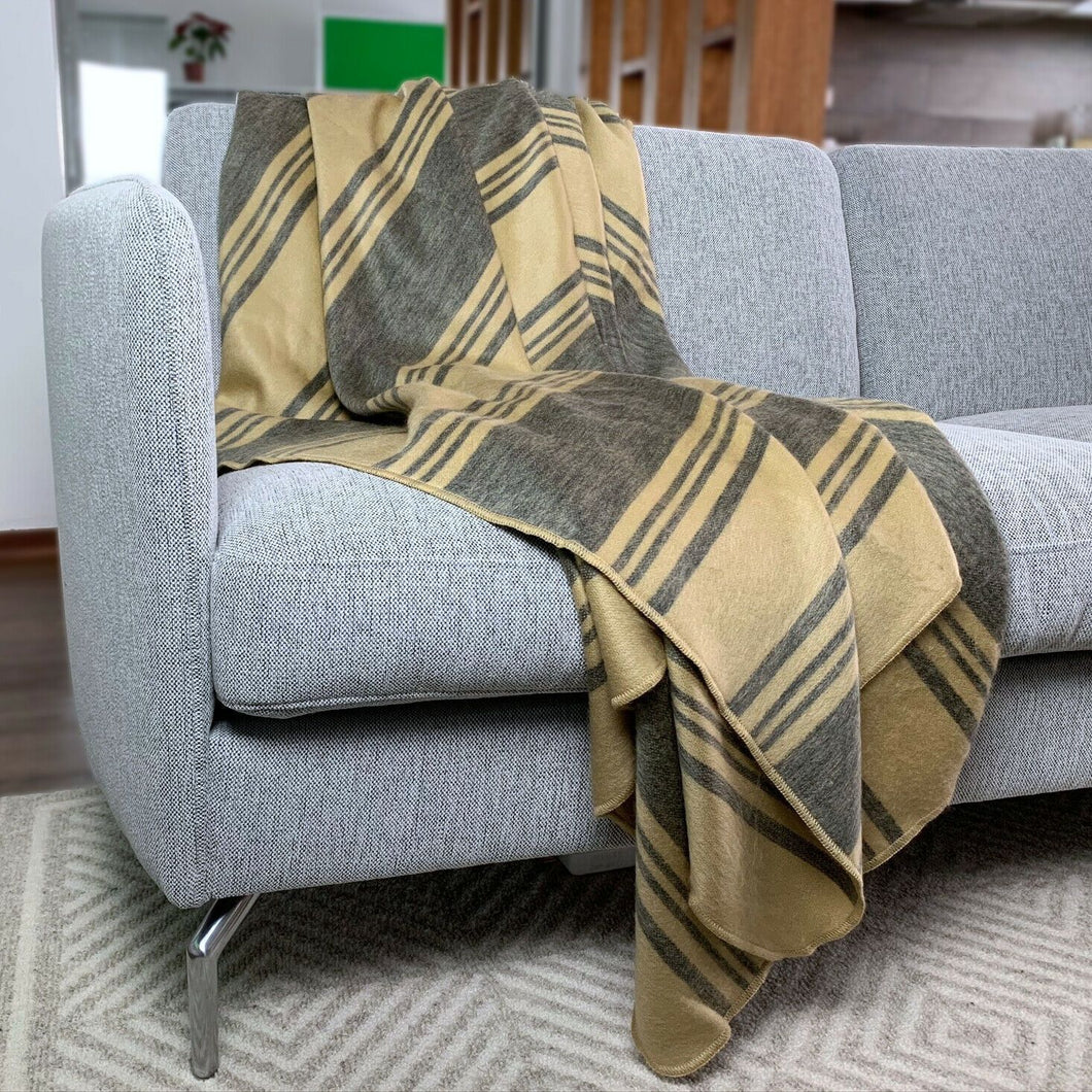 Soft and Warm Striped Alpaca Llma Wool Blanket - 248x155cm Jaydee Bedding