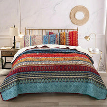 Load image into Gallery viewer, Striped Quilted Mandala Queen/King Size Bedspread Set JaydeeBedding