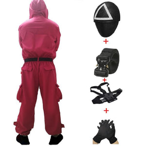 Squid game villain Red jumpsuit cosplay costume